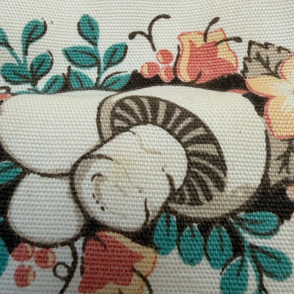 Vintage Franco Mushroom Floral Oven Mitt Yellow Polka Dot Cottagecore Retro‎